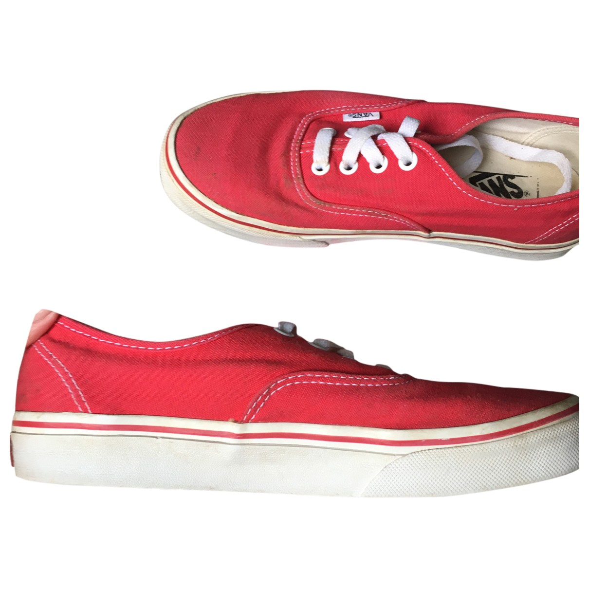 Vans - Trainer Cloth Red Plain for Female - Second Hand Trainer, Very Good condition